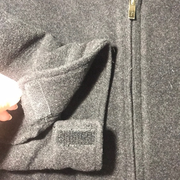 NWT Guess Large Charcoal Zipup Wool/Nylon Coat - Picture 9 of 15